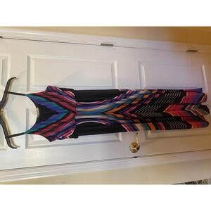 baileyblue Women's Maxi Dress with Colorful Chevron Pattern